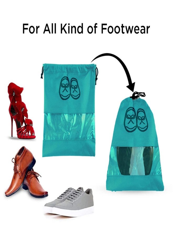 XANTHIC Shoe Bags for Storage | Shoe Pouch for Travel | Non-Woven | Shoe Cover with Transparent Window, (Pack of 5 - Multicolor) - Image 5